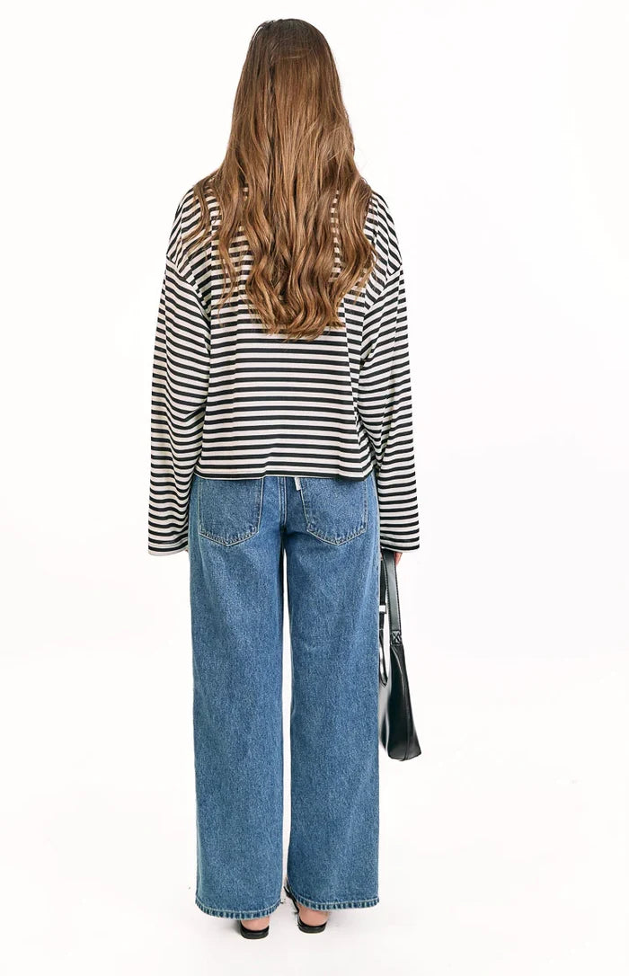 Lioness Bloom Onyx Stripe Long Sleeve Top
