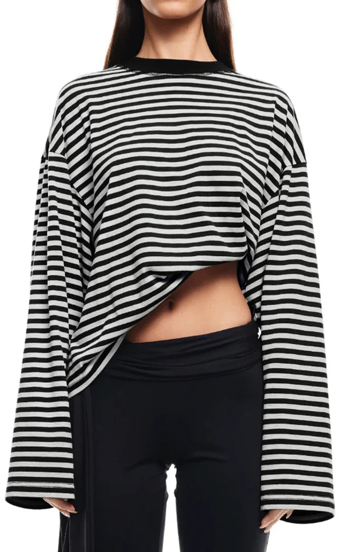 Lioness Bloom Onyx Stripe Long Sleeve Top