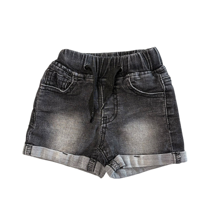 Little Bipsy | Black Washed Jean Shorts | 6-12M