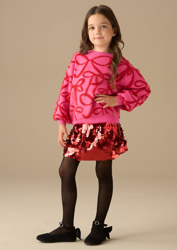 Livia Bow Eyelash Jumper