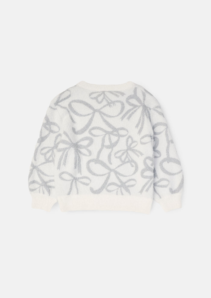 Livia Silver Bow Eyelash Jumper