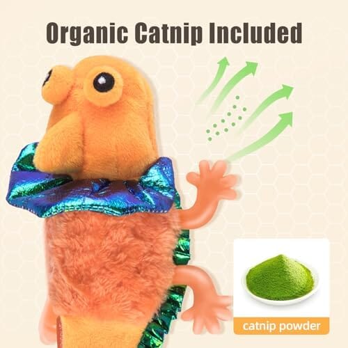Lizard Kitten Toy with Catnip for Indoor Cats Kicker Cat Toys amazon