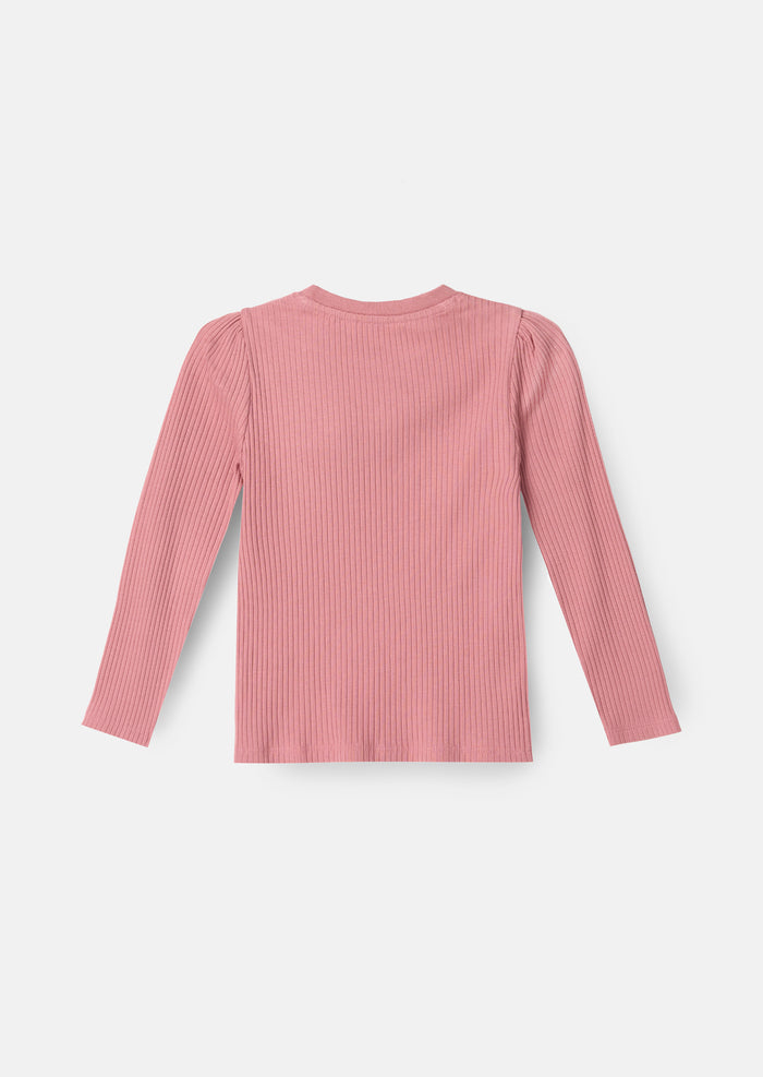 Lizzy Corsage Rib Ls Top