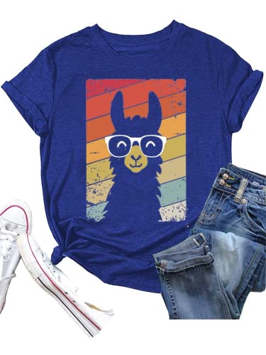 Llama Gifts Tees Women Short Sleeve Cute Llama T-Shirt