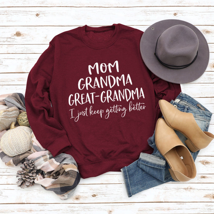 Red wine sweater (white font) / S