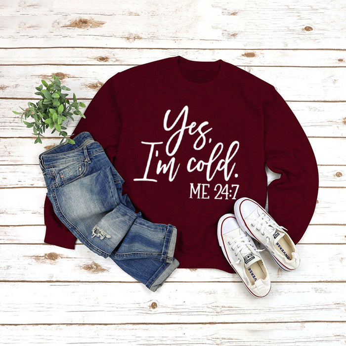 Red wine sweater (white font) / S
