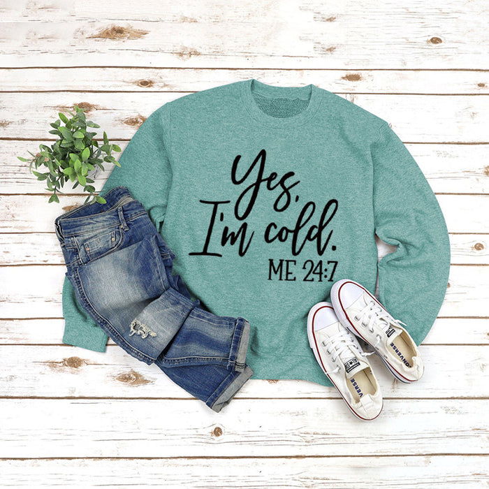 Light green sweater (black font) / S