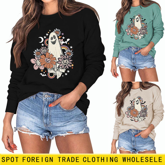 Loose Oversize Printed Long-sleeved Women's Sweatshirt