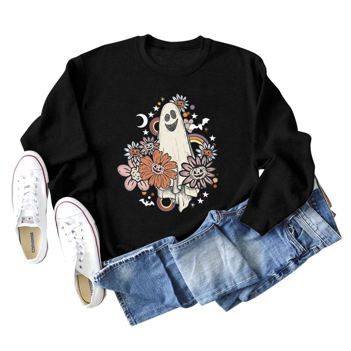 Loose Oversize Printed Long-sleeved Women's Sweatshirt