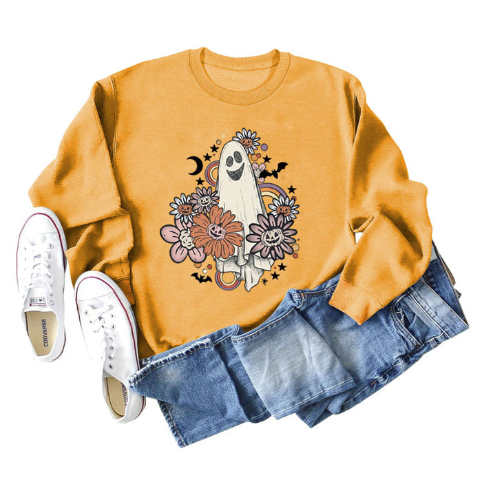 Loose Oversize Printed Long-sleeved Women's Sweatshirt