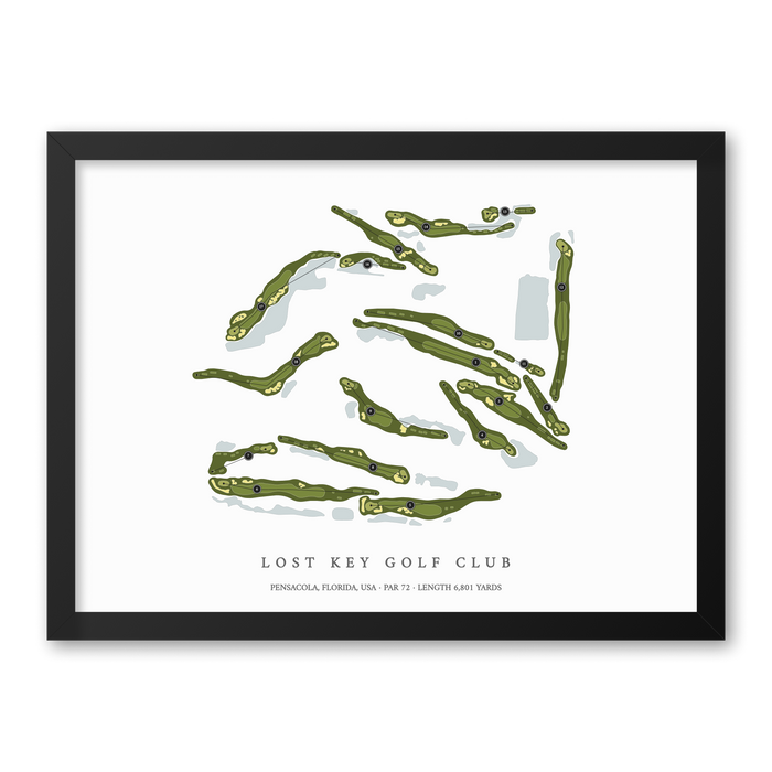 Lost Key Golf Club | Golf Course Map | Black Frame