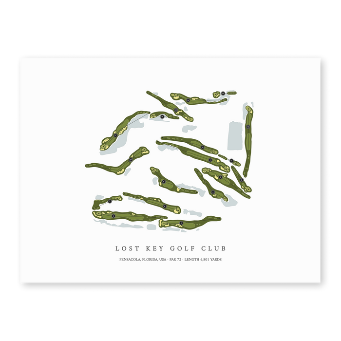 Lost Key Golf Club | Golf Course Map | Unframed