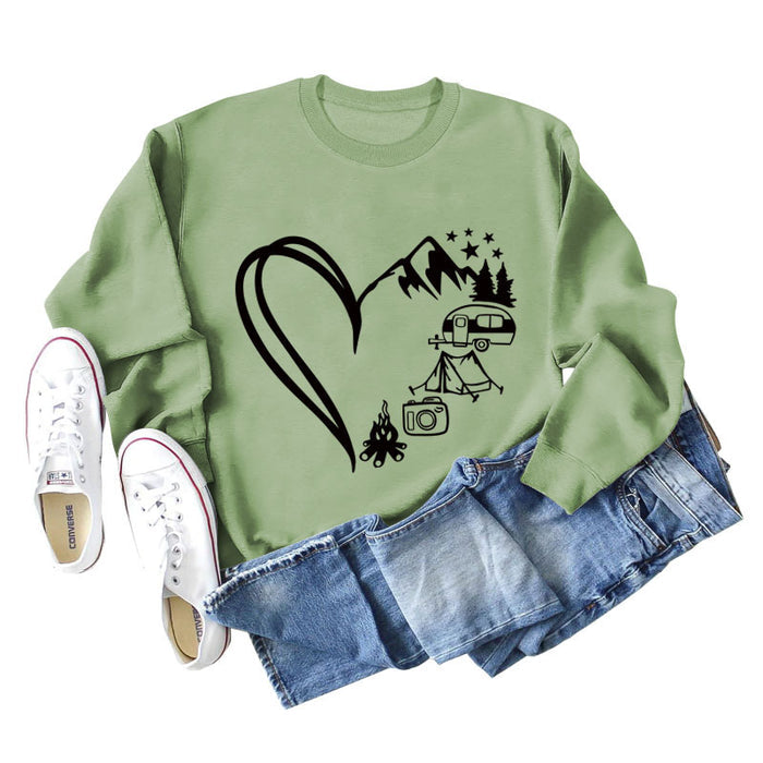 Olive green sweater (black font) / S