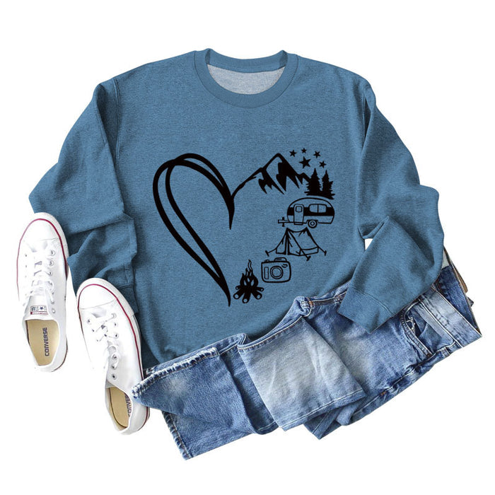 Blue sweater (black font) / S