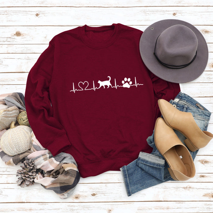 Wine red sweater (white font) / S