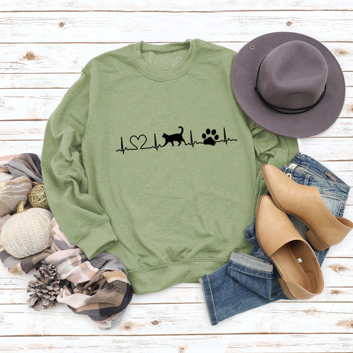Olive sweater (black font) / S