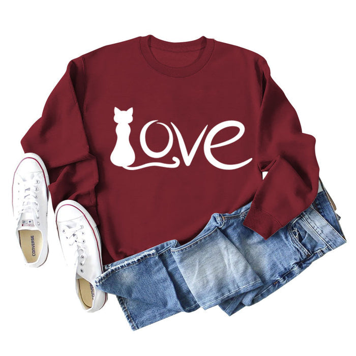 Red wine sweater (white font) / S