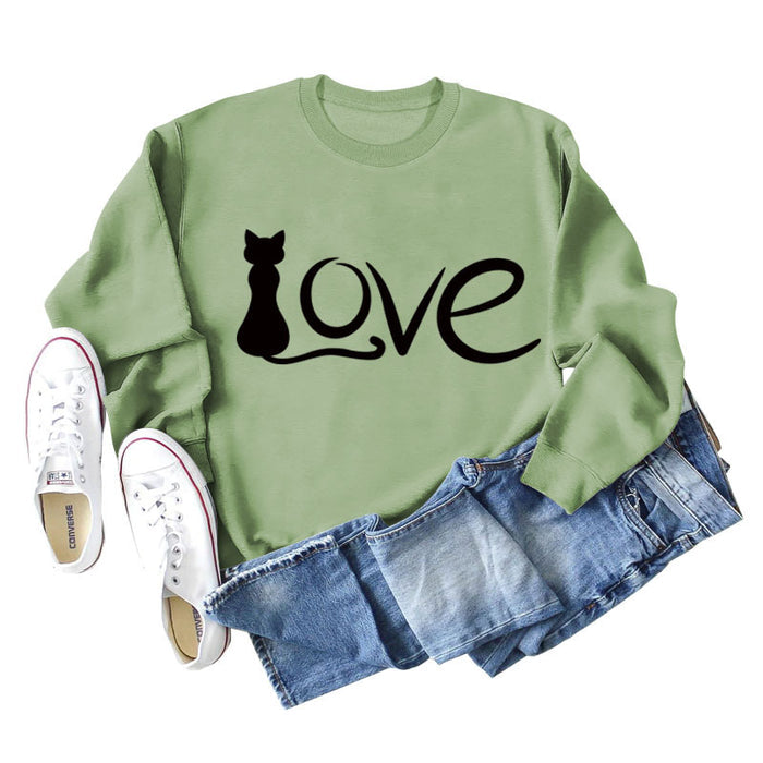 Olive green sweater (black font) / S