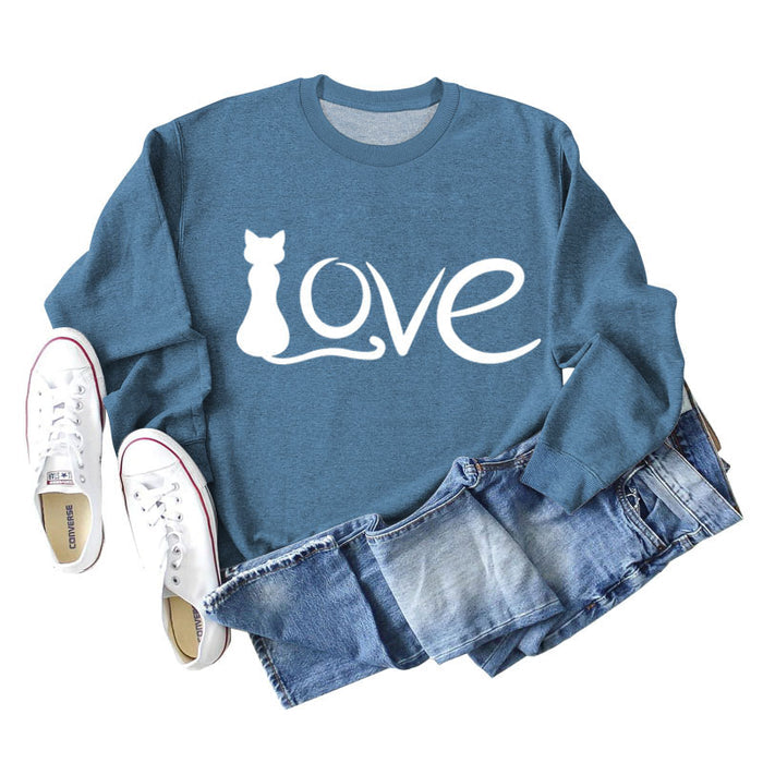 Blue sweater (white font) / S