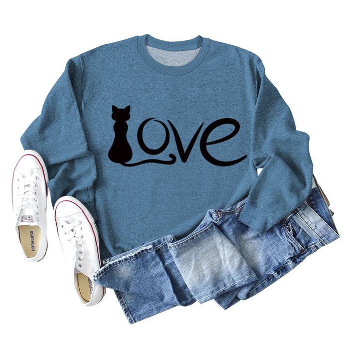 Blue sweater (black font) / S