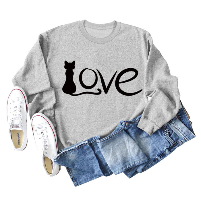Gray sweater (black font) / S