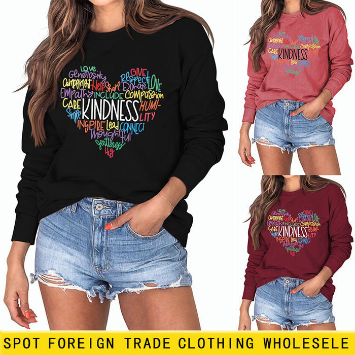 Love Generativity Fashion Loose Letter Long Sleeve Round Neck Sweater Girl