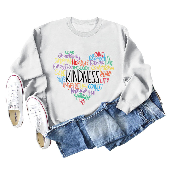 Love Generativity Fashion Loose Letter Long Sleeve Round Neck Sweater Girl