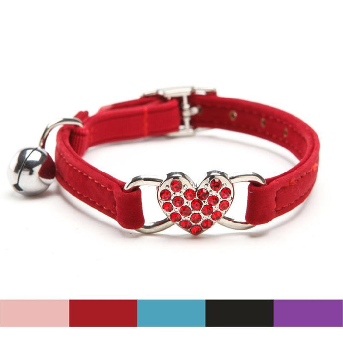 Lovely Heart with Bell Design Cat Collar Cat Care & Grooming Pet Clever