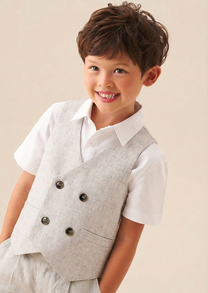 Luca Melange Waistcoat and Shirt Set