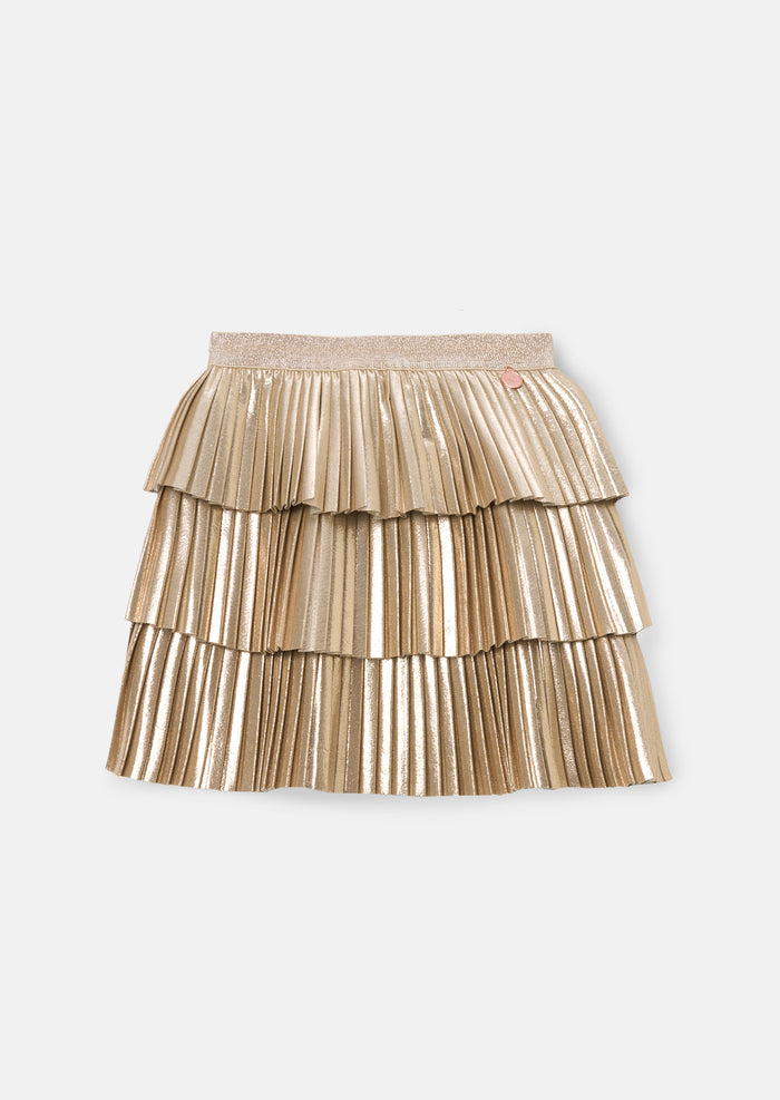 Lucile Metallic Pleated Rara Skirt