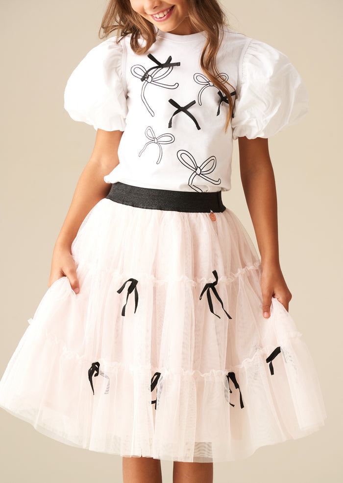 Lyla Bow Mesh Skirt