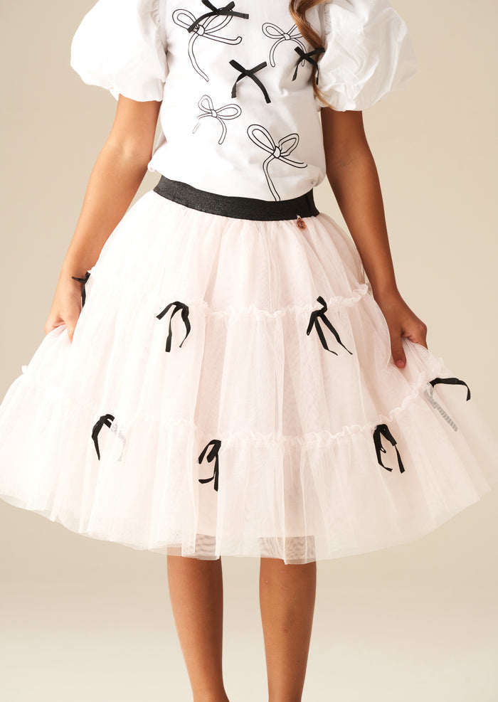 Lyla Bow Mesh Skirt