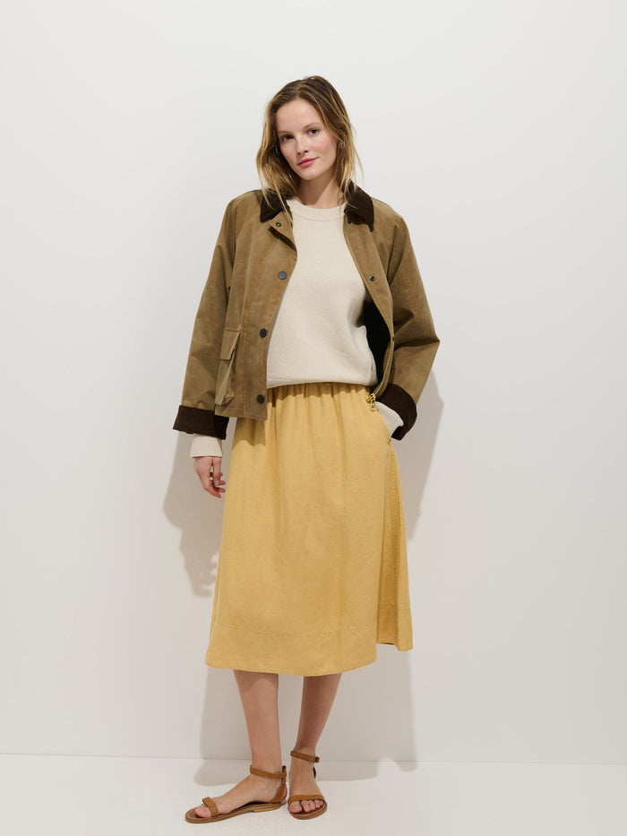 Maddie Skirt in Linen - Light Sienna