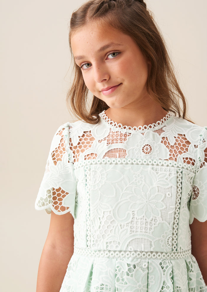 Maeva Mint Lace Dress