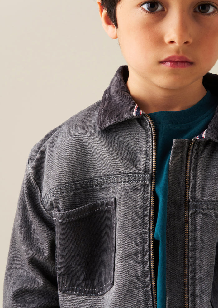 Malik Cord Detail Denim Jacket