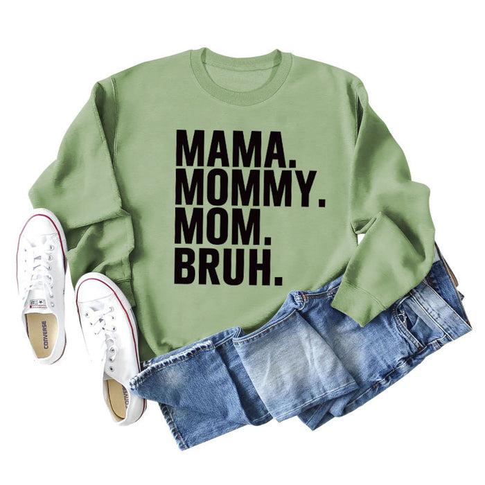 Olive green sweater (black font) / L