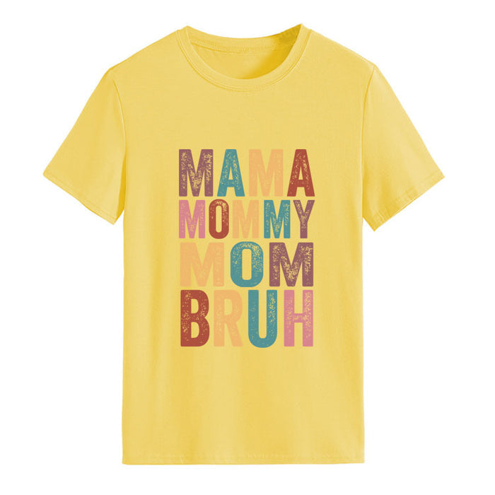 MAMA MOMMY MOM Letter Fashion Round Neck Loose Short Sleeve T-Shirt