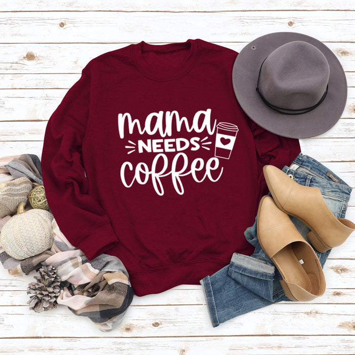 Wine red sweater (white font) / S