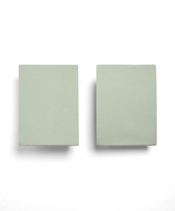 Mamas & Papas Cotton Essentials Cotbed Fitted Sheets (2 pack) - Sage