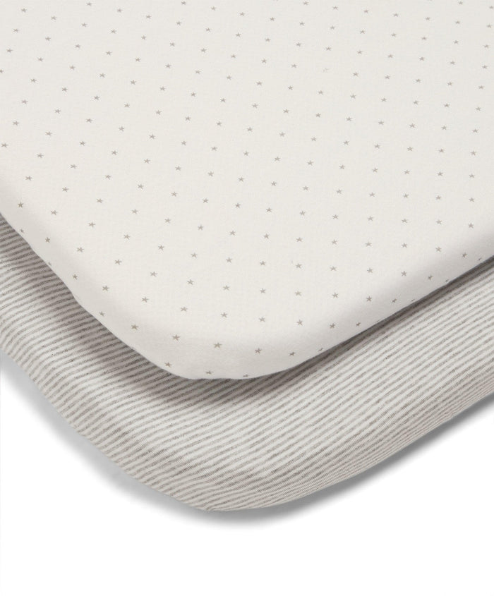 Mamas & Papas Grey Star Universal Crib Sheets - 2 Pack
