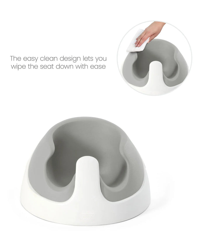 Gray and white baby seat in Mamas & Papas Snug Floor Seat with Activity Tray Pebble Grey, perfect for baby strollers