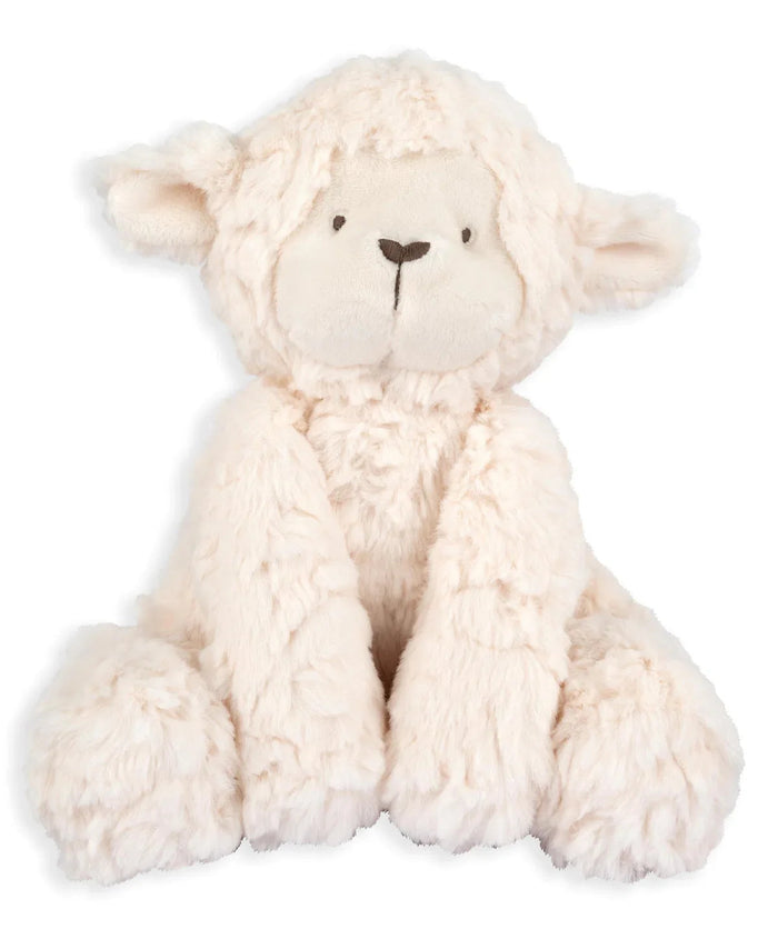 Cream-colored plush lamb toy perfect for cuddles with Mamas & Paps Welcome to the World Larry Lamb, great for baby strollers