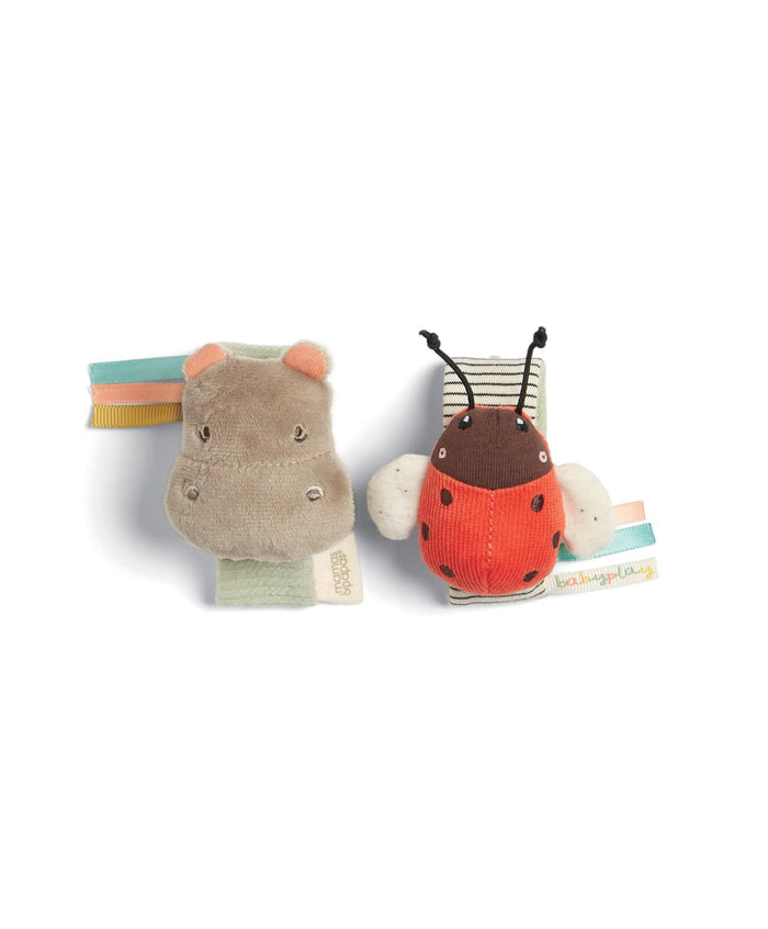 Mamas & Papas Activity Toys Wrist Rattles - Hippo/Ladybird  (2 Pack)