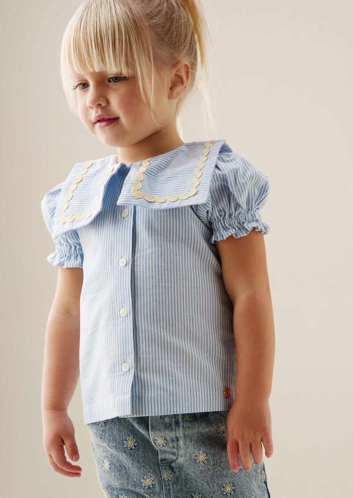 Margo Ric Rac Collar Stripe Top