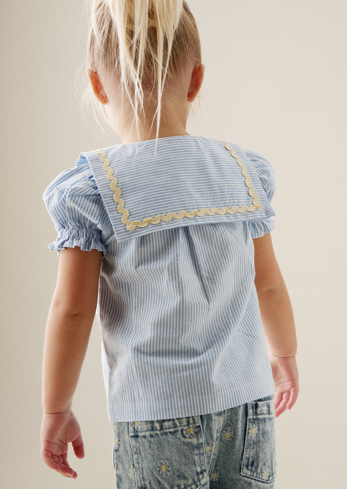 Margo Ric Rac Collar Stripe Top