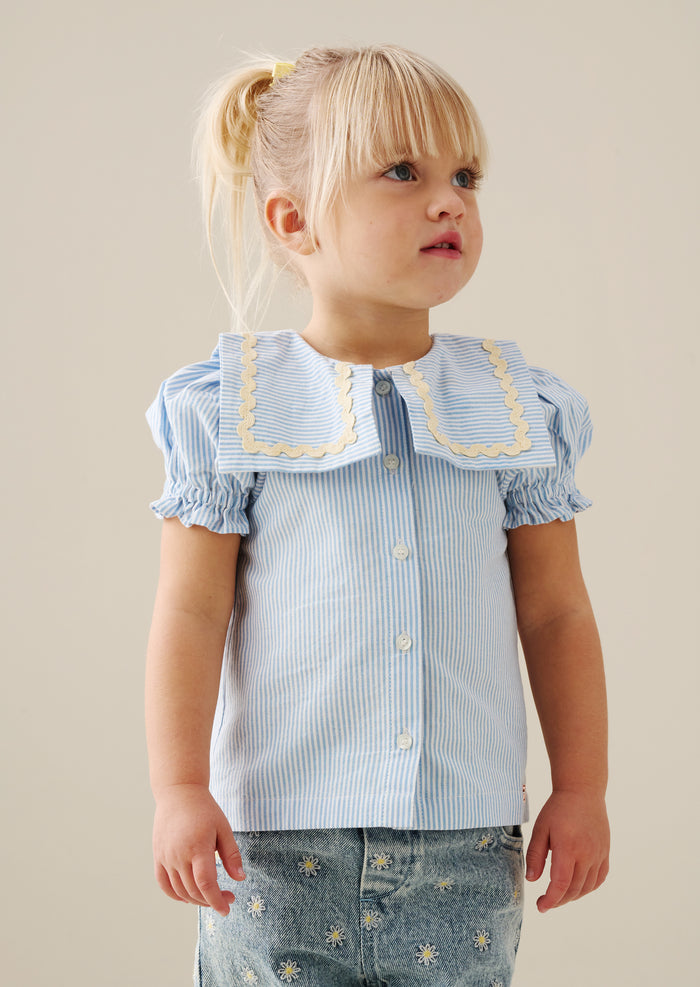 Margo Ric Rac Collar Stripe Top