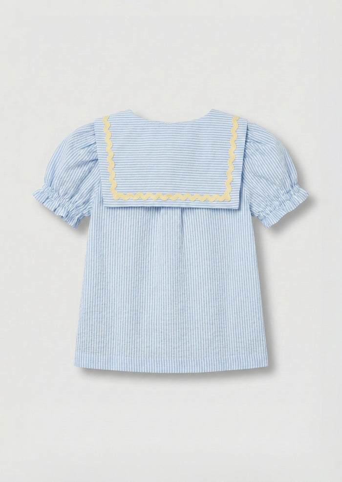 Margo Ric Rac Collar Stripe Top