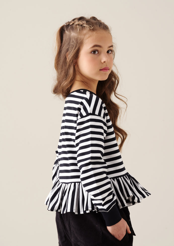Marley Peplum Stripe Tee