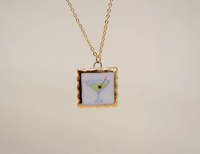 Martini Portrait Necklace - Gold