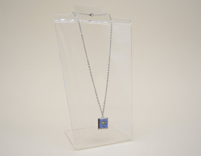 Martini Portrait Necklace - Silver